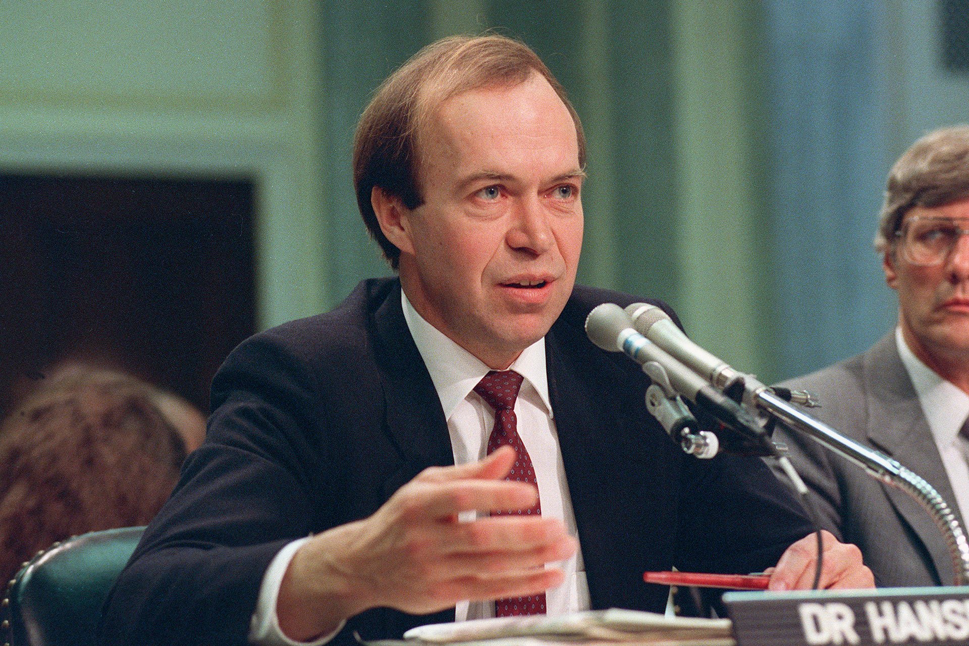 Dr. James Hansen, director of NASA's Goddard Institute for Space Studies in New York City, testified before a Senate transportation subcommittee in 1989, a year after his history-making testimony telling the world that global warming was here and would get worse.